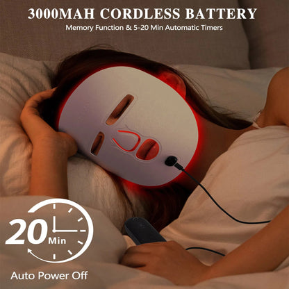 336 LED Red & Blue Light Therapy Face Mask -Anti-Aging, Wrinkle Reduction & Acne Treatment