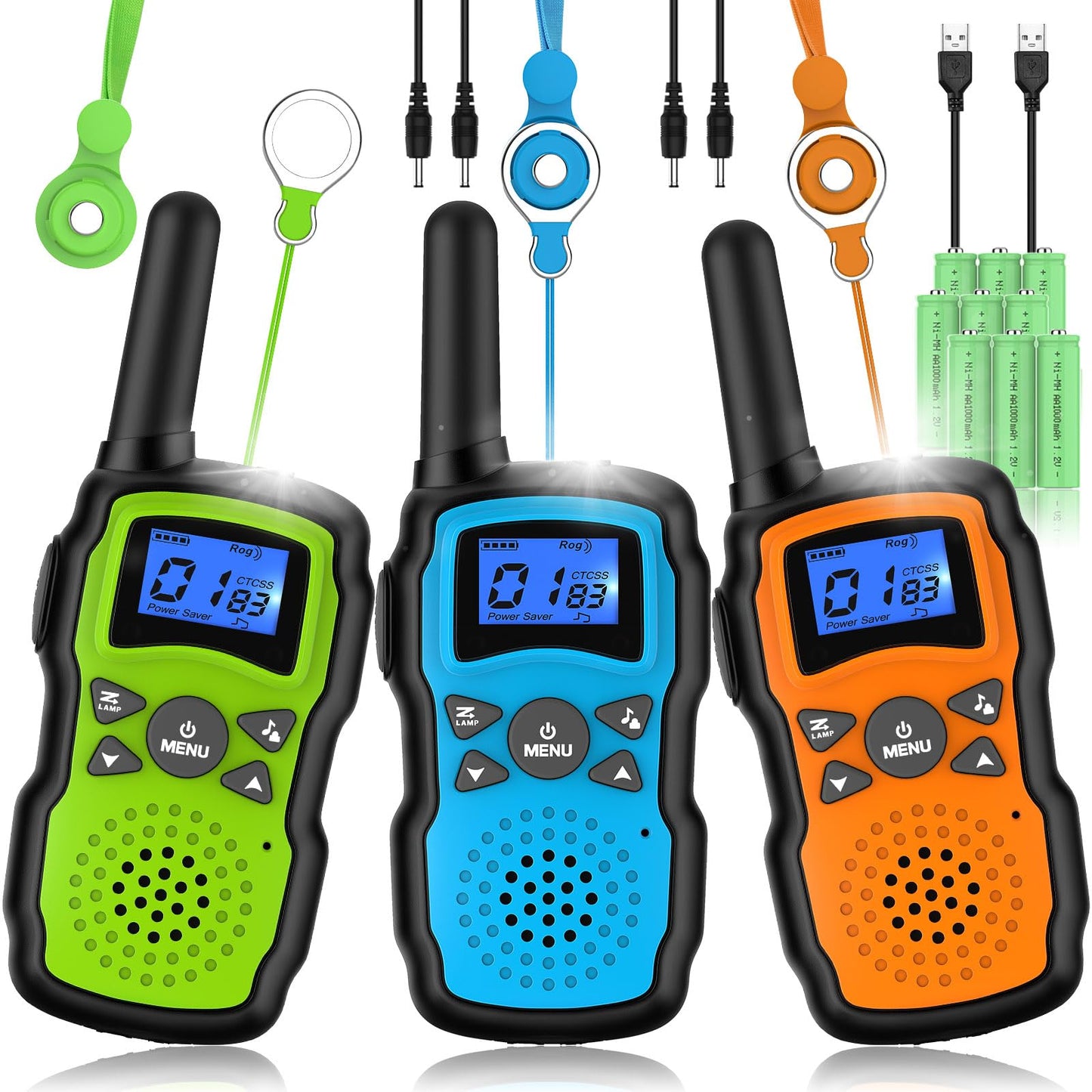 Wishouse Walkie Talkies Rechargeable for Kids Adults Long RangeXmas Birthday Gift for Boys Girls 3 4 5 6 7 8 9 10 Year OldHiking Gear Camping Games Toys with FlashlightVOXEasy to Use 3 Pack