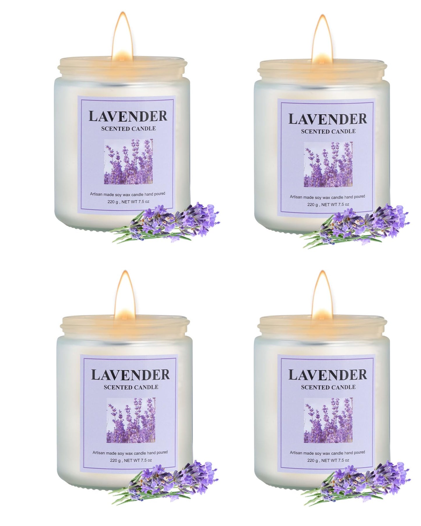 GITRANG 4 Pack Lavender Candle Set