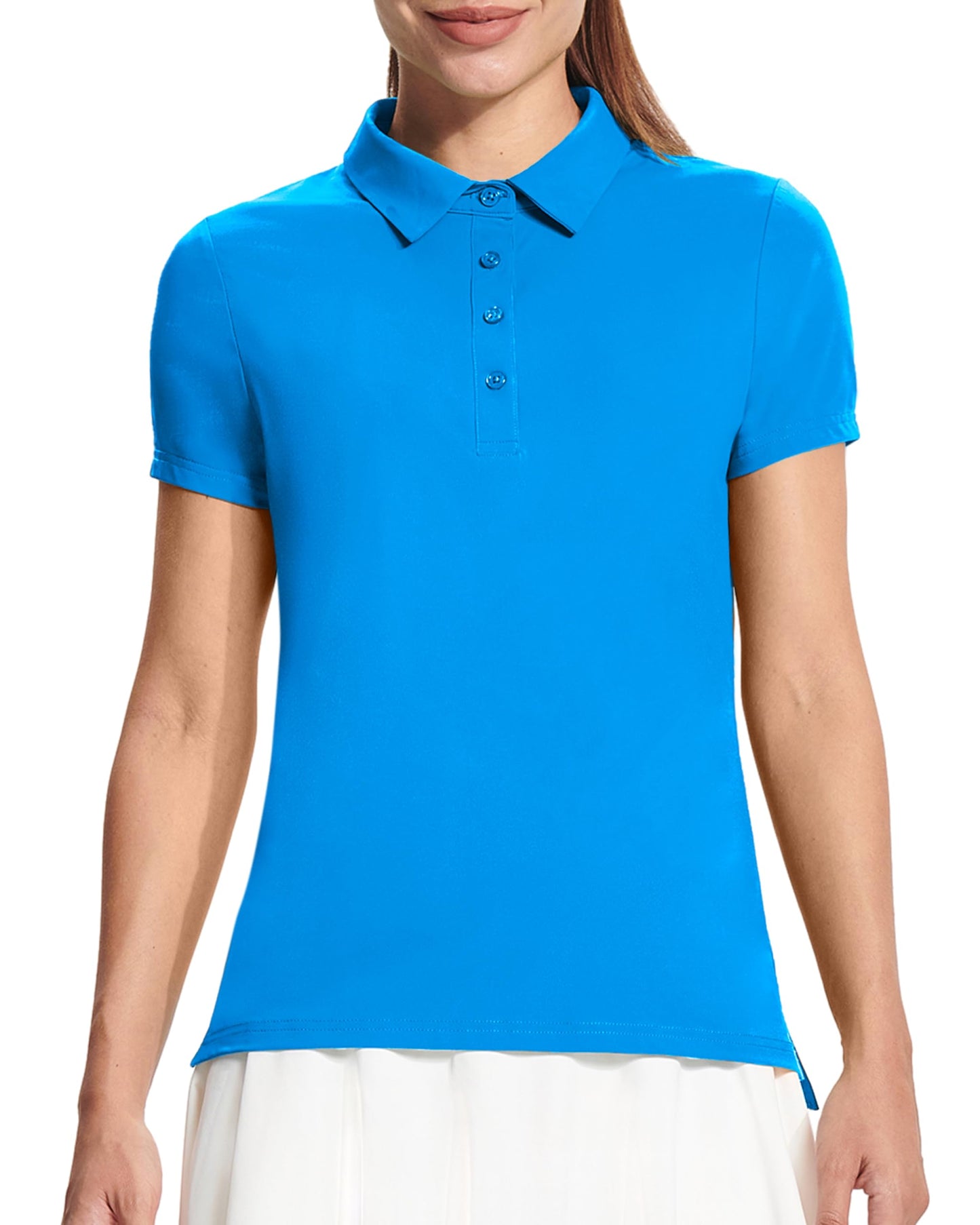 ISEEGZ Womens Golf Shirt Short Sleeve Polo Shirts Lightweight Quick-Dry Workout Daily Work Shirts Tops for Women S - Blue