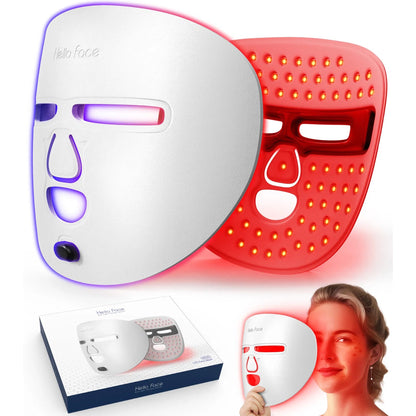 336 LED Red & Blue Light Therapy Face Mask -Anti-Aging, Wrinkle Reduction & Acne Treatment