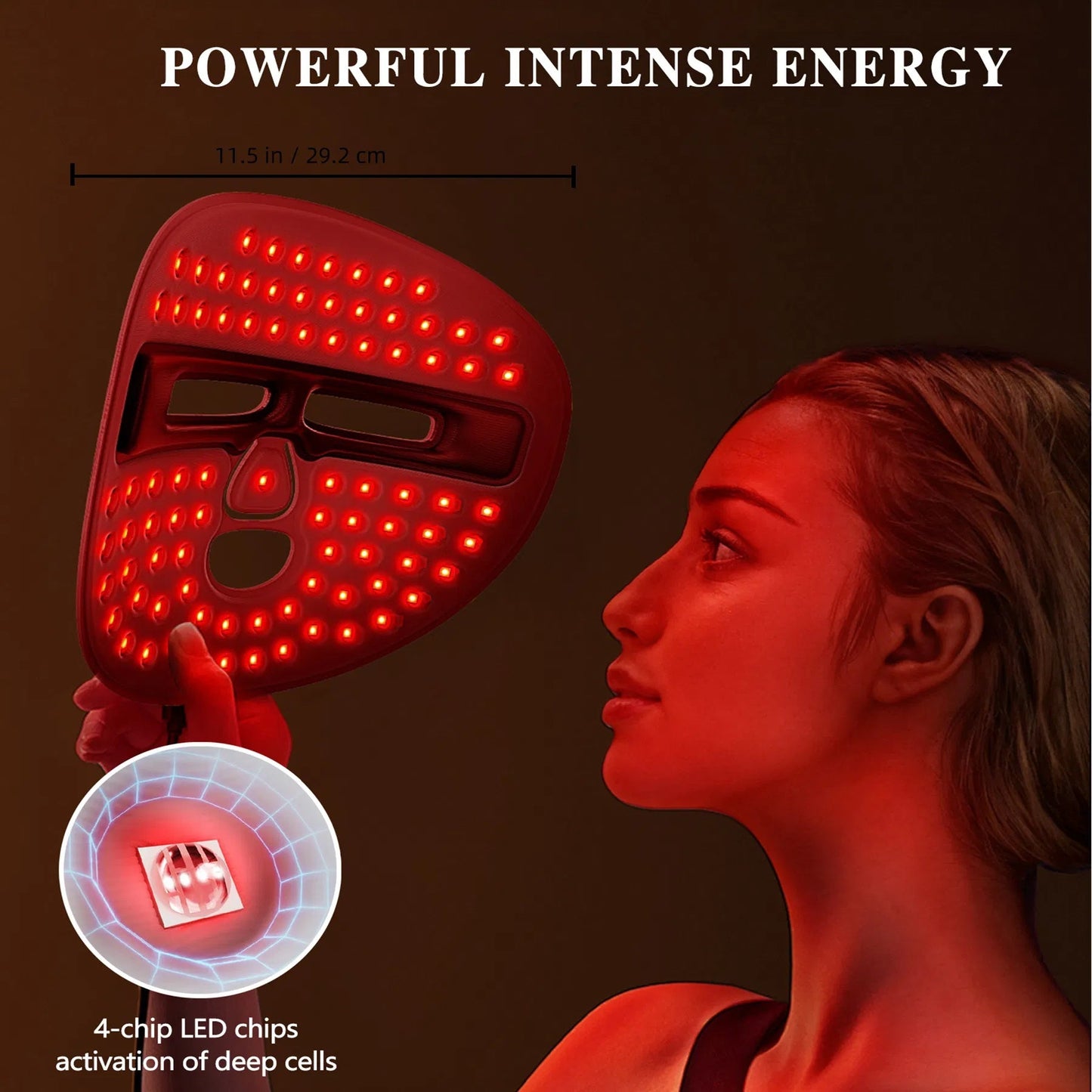 336 LED Red & Blue Light Therapy Face Mask -Anti-Aging, Wrinkle Reduction & Acne Treatment